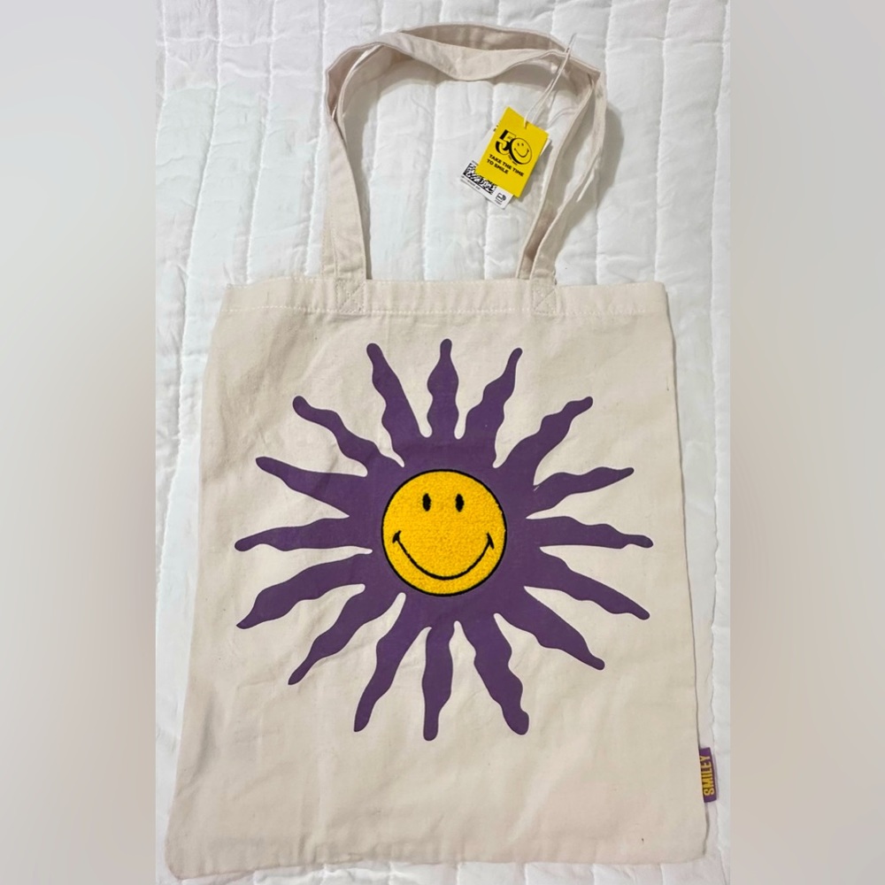 SMILEY Sun Smiley Face Tote Bag NWT